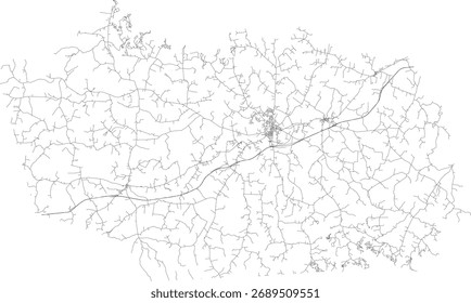 US Kentucky State Grayson County Roads vetor 2024 para todas as estradas