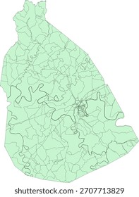 US Kentucky State Green County Vetor Census Block 2020 vetor Tabulação (Censo) Bloco