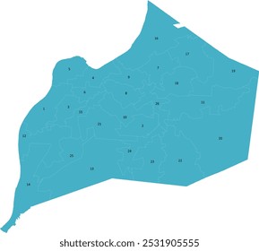 US Kentucky State Jefferson County mapa para Louisville KY Metro Council Districts