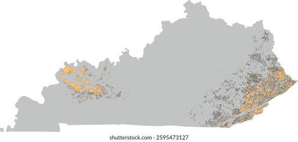 US Kentucky State Permitted Mine Boundaries Vector Map