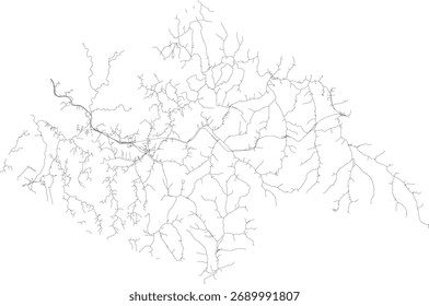EUA Kentucky State Wolfe County Roads vetor 2024 para todas as estradas
