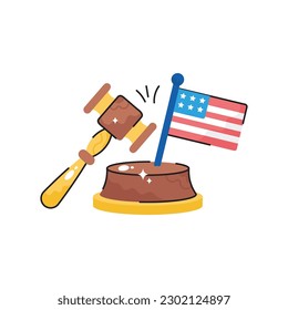 US Law doodle vector filled outline icon. EPS 10 file