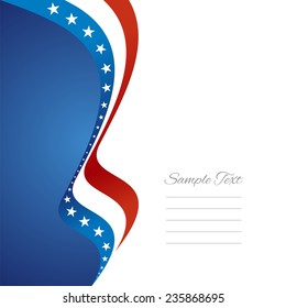 US left flag ribbon vector