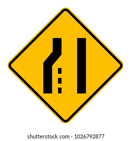 U.S. Left Lane Ends Sign