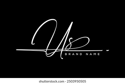 US letter beauty handwriting vector logo. 