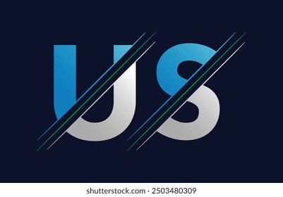 US letter colorful logo in the circle. Vector Logo Illustration.