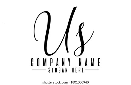 Logo-Design für US-Buchstaben, Design-Vorlage für US-Logo