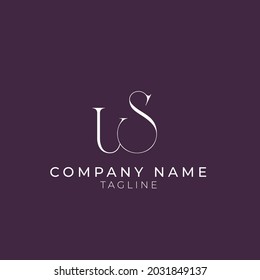 US letter logo design on luxury background