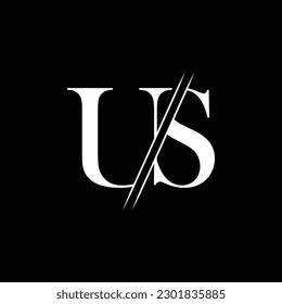 US letter logo design template elements. US letter vector logo.
