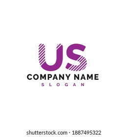 US Letter Logo Design. US Letter Logo Vector Illustration - Vector