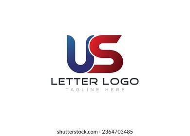 US letter logo. us icon design