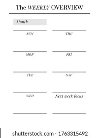 US Letter Size Vector Planner Template. Blank Printable Vertical Notebook Page. Business Organizer. Calendar Daily, Weekly, Monthly, Yearly, Habit Tracker, Project, Notes, Goals. Week Starts On Sunday