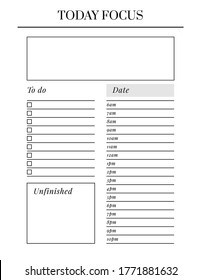 US Letter size Vector Planner template. Blank printable vertical notebook page. Business organizer. Calendar daily, weekly, monthly, yearly, habit tracker, project, notes, goals. Week starts on Sunday