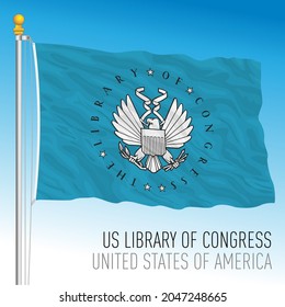 US Library Of Congress Flag, United States Of America, Vector Illustration