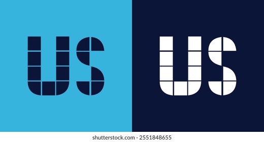 US logo design with tile shape. Minimalist and modern vector illustration design suitable for business or brand
