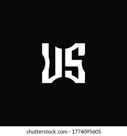 US Logo monogram with pieces cut elements design template