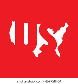 US Logo. United State Logo. Vector Logo Design Elements Red
