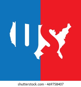 US Logo. United State Logo. Vector Logo Design Elements Blue Red