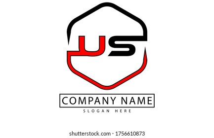 Logo de EE. UU. Ilustración de elemento Carta de promoción de marca de vectores