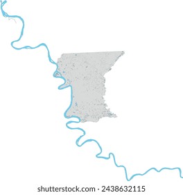 US Louisiana East Baton Rouge Parish Baton Rouge City Hydrography Map