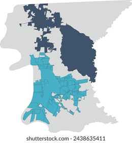 US Louisiana East Baton Rouge Parish Baton Rouge Map with City limits (black) and Annexation (green) overlap