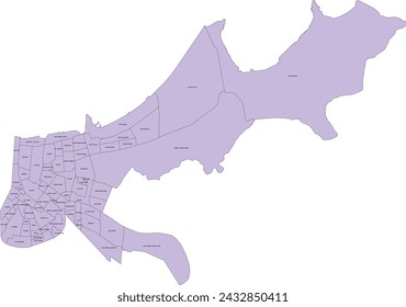 Stadtplan von US Louisiana State New Orleans mit statistischen Bereichen für die Nachbarschaft 2024