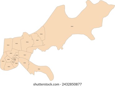 US Louisiana State New Orleans Stadtplan mit Postleitzahlen