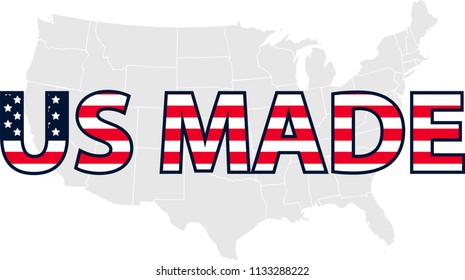 US Made. Made in United States of America stamp. Vector stamp Illustration