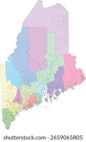 Estados Unidos Maine State Census Tracts by County (Censo Estadual do Maine dos EUA por condado)