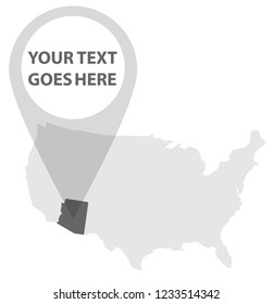 US Map - Arizona with Location Pin on it