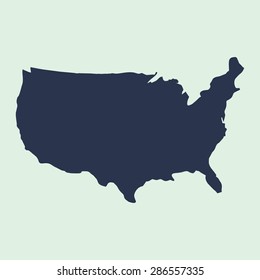 Us Map. Blue USA Map. US Icon. Template.