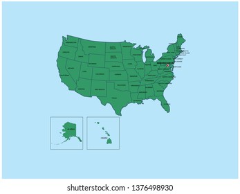 US Map design vector template illustration. Template for diagram, graph, presentation and chart.