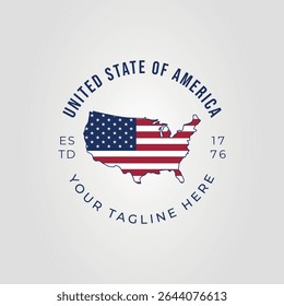 Us map flag logo design  and america flag for patriotic branding and identity. Perfect for Americanthemed businesses and organizations.