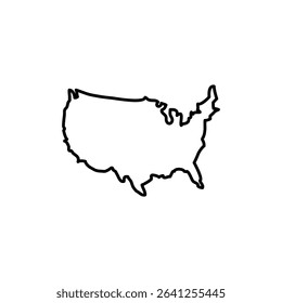 US map icon outline set sign