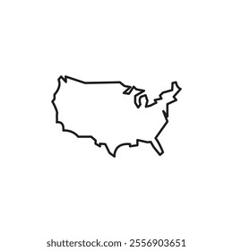 US map icon Thin line art collection