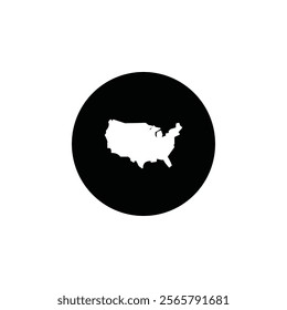 US map icon Vector flat thin line illustration