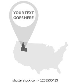 US Map - Idaho with Location Pin on it