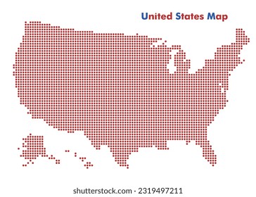 US Map with mosaic-style tiled dots