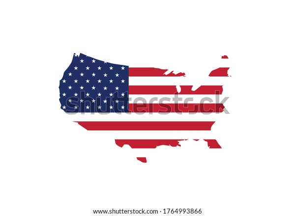 us map with national flag happy 4th July US\
independence day