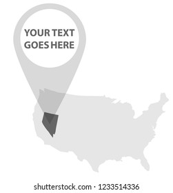US Map - Nevada with Location Pin on it