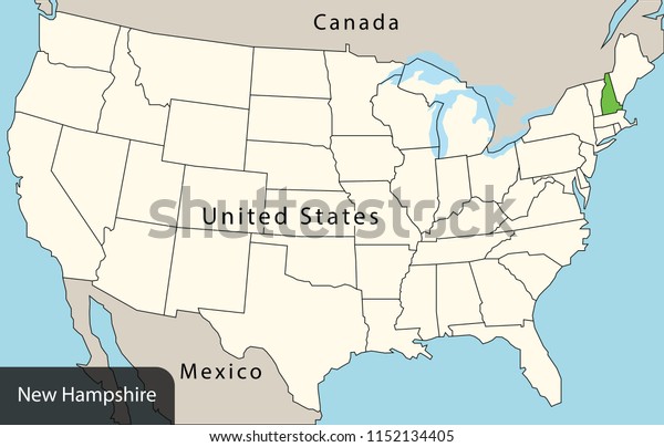 Us Map New Hampshire Stock Vector Royalty Free 1152134405