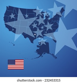 US map stars cover vector