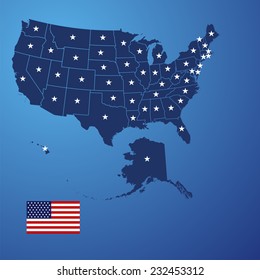 US map stars vector