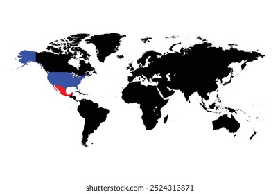 Mapa de EE.UU. junto con el mapa de México