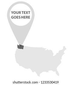 US Map - Washington with Location Pin on it