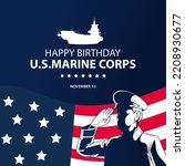 U.S. Marine Corps Birthday background. Suitable to use on marine corps event