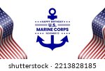 U.s. marine corps birthday background with waving U.S. flag. Suitable to use on U.s. marine corps birthday event