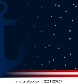 US Marine Corps Birthday Background With Stars And Anchor For Greeting Card, Poster,  Graphic Design