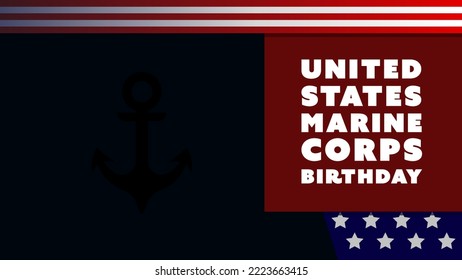 US Marine Corps Birthday Background with white space area.