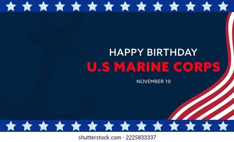 US Marine Corps Birthday Background with white space area.